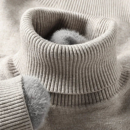 Men's Merino Wool Turtleneck Sweater – product view | Hensley London