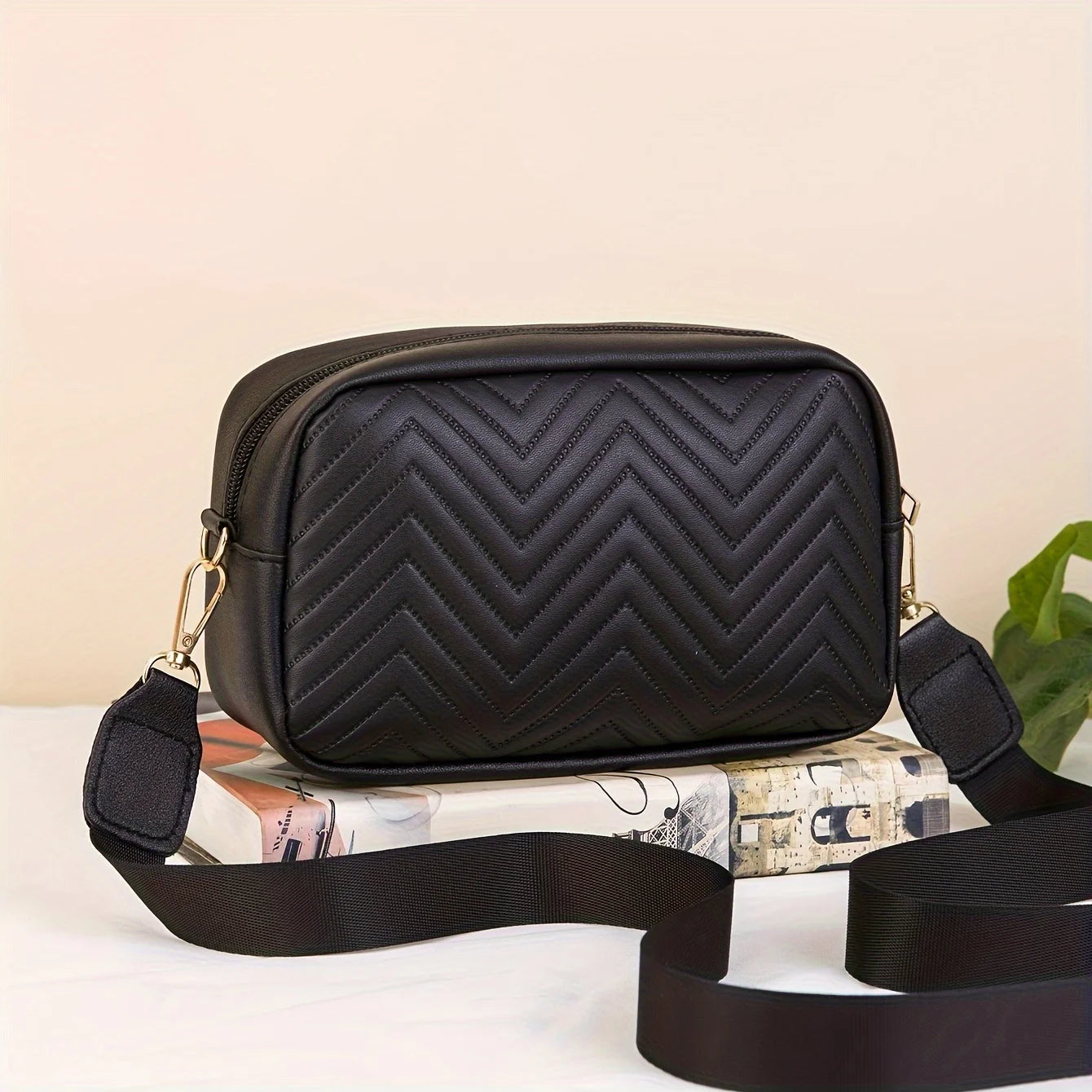 Women's Crossbody Bag Black Mini Size PU Leather-4