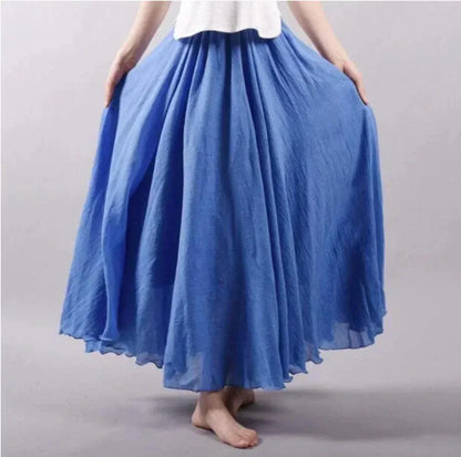 Women's Maxi Skirt White Size M Cotton Blend-3