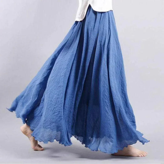Women's Maxi Skirt White Size M Cotton Blend-2