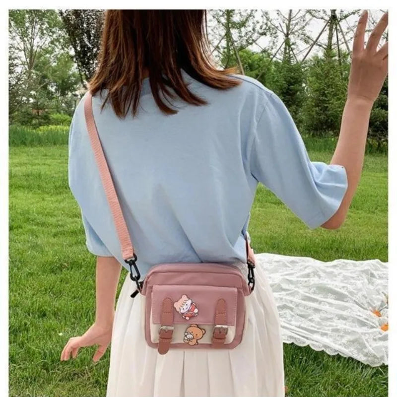Women's Shoulder Bag Beige One Size Canvas-5
