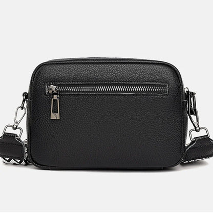 Women's Crossbody Bag Black Large PU Material-4