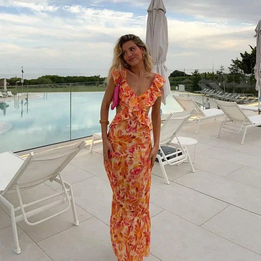 Women's Maxi Dress Floral Size M Rayon Blend-1