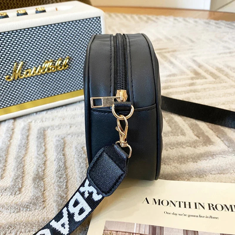 Women's Crossbody Bag Black 18.5x14x6cm PU Leather Vintage Handbag-3