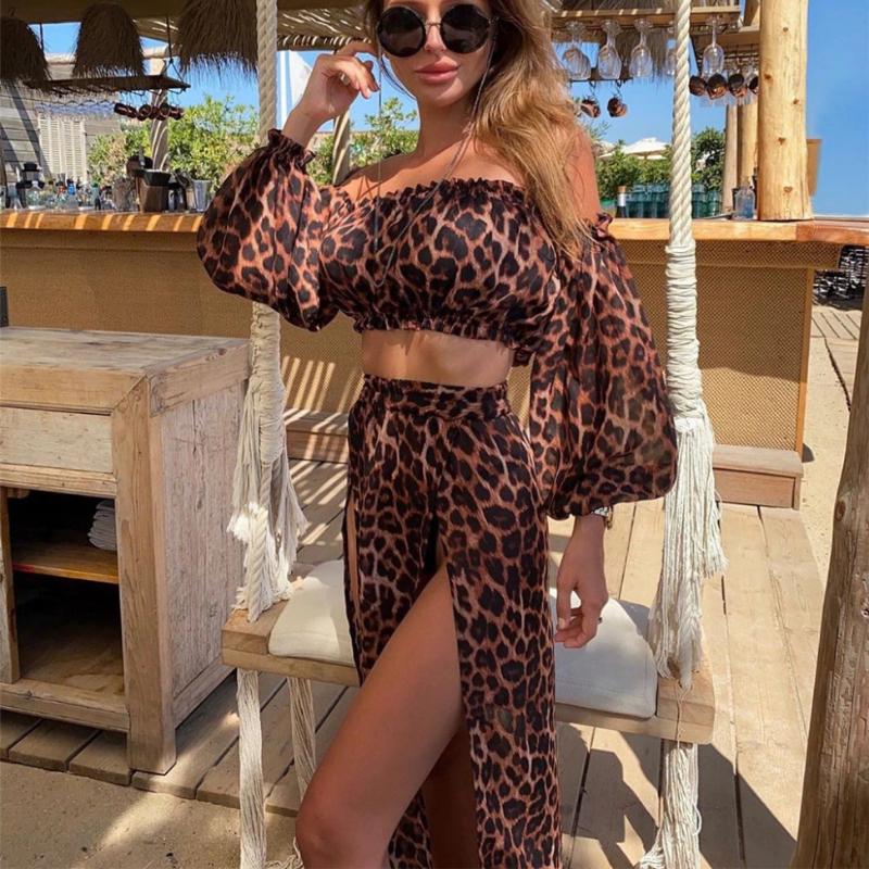 Sierra Women's Swim Cover Up Set | See-Through Long Sleeve & Crop Top - Image 2