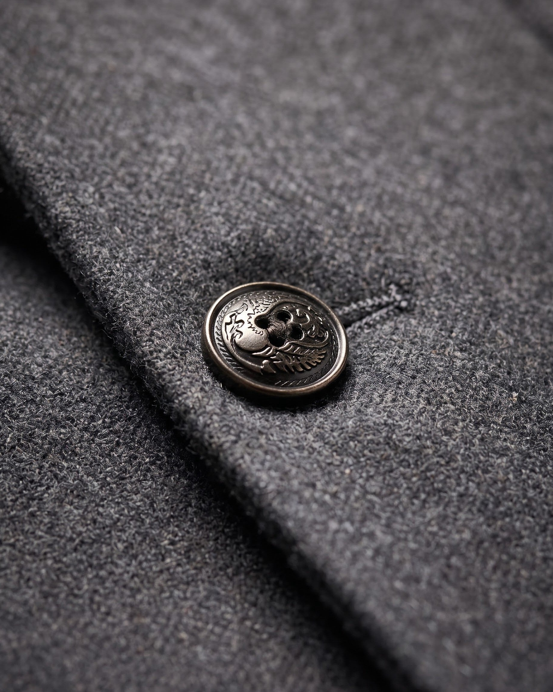 Men's Wool Mandarin Collar Overcoat - additional product view | Hensley London