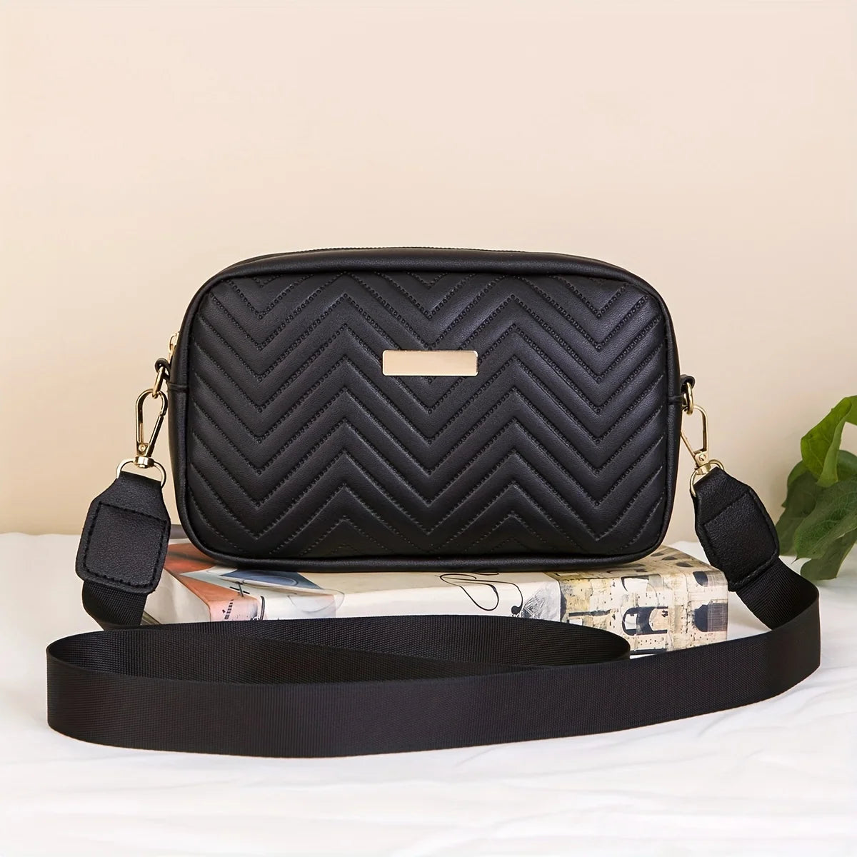 Women's Crossbody Bag Black Mini Size PU Leather-2