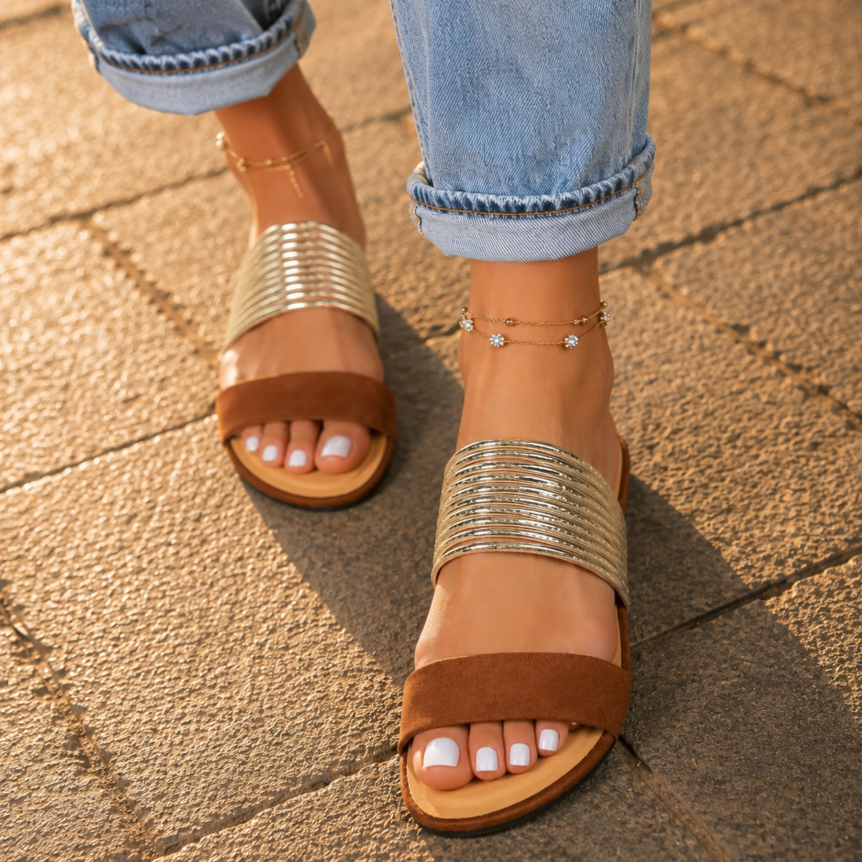 Women's Orthopedic Cushioned Open-Toe Sandals – studio view 9 | Hensley London
