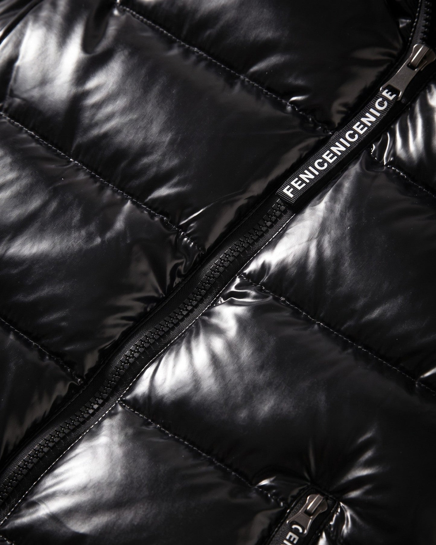 Men's Quilted Hooded Puffer Vest - fabric detail | Hensley London