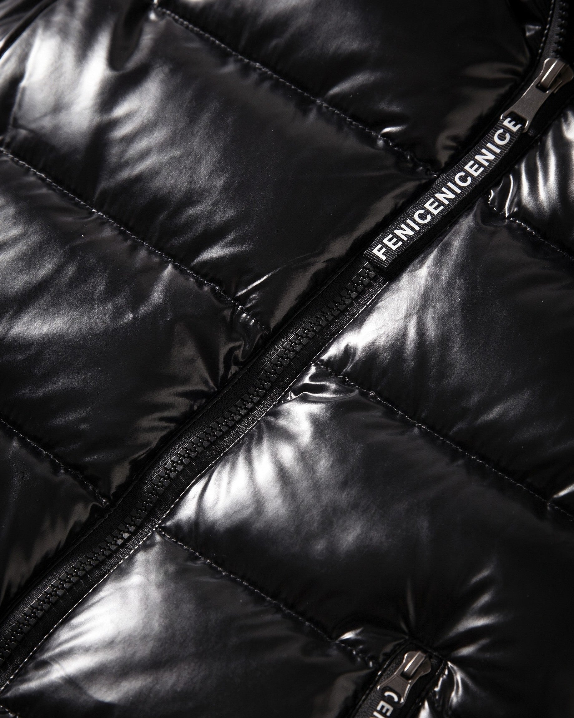 Men's Quilted Hooded Puffer Vest - fabric detail | Hensley London