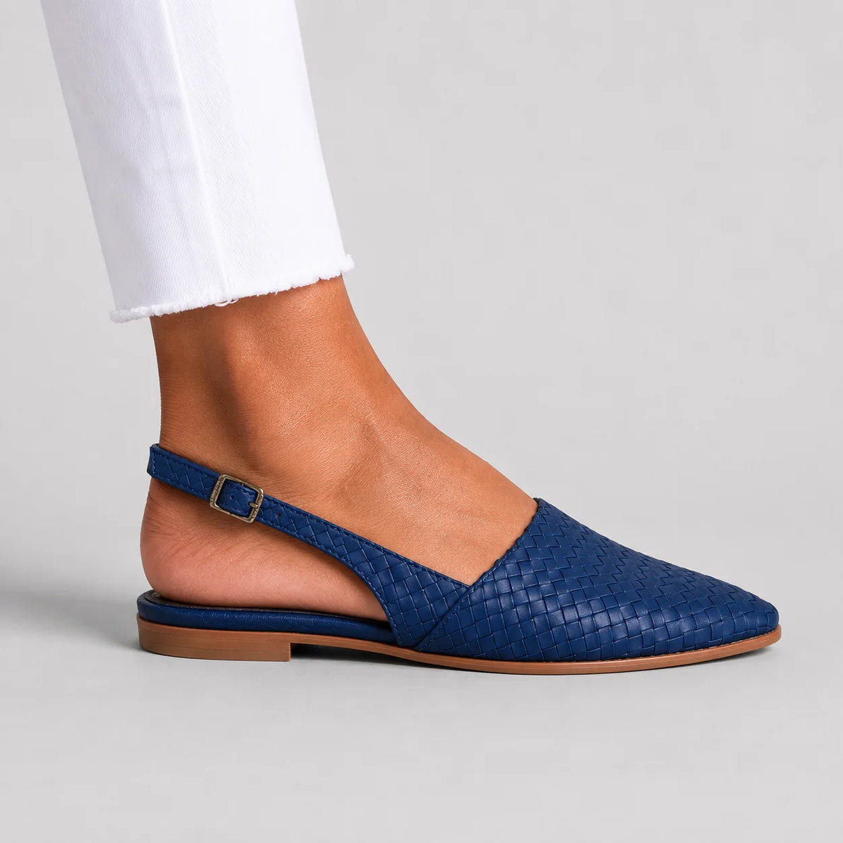 Women's Woven Loafer Flats – product view | Hensley London
