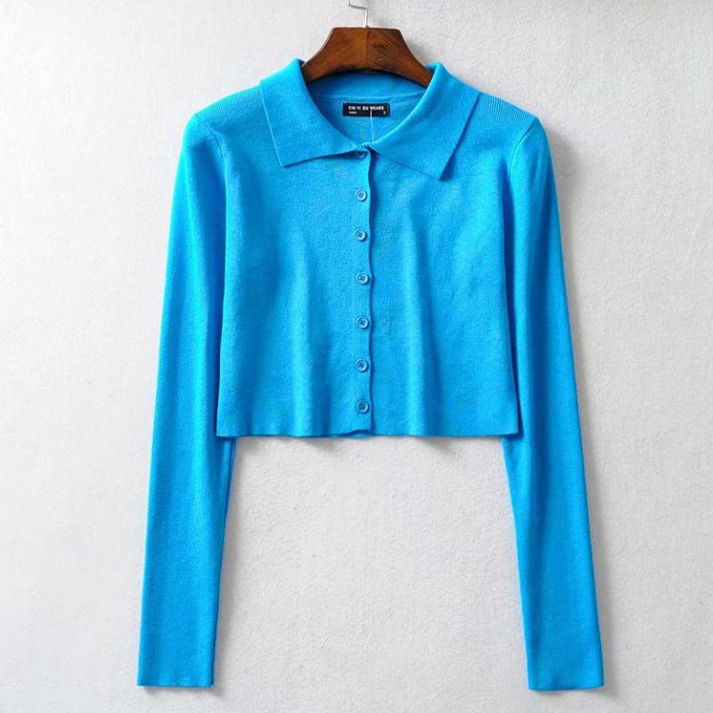 Simple Button-down Crop Top Cardigan 10