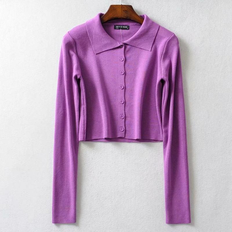 Simple Button-down Crop Top Cardigan 11