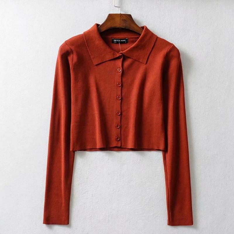 Simple Button-down Crop Top Cardigan 12