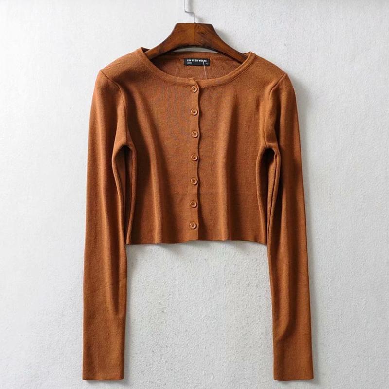 Simple Button-down Crop Top Cardigan 14