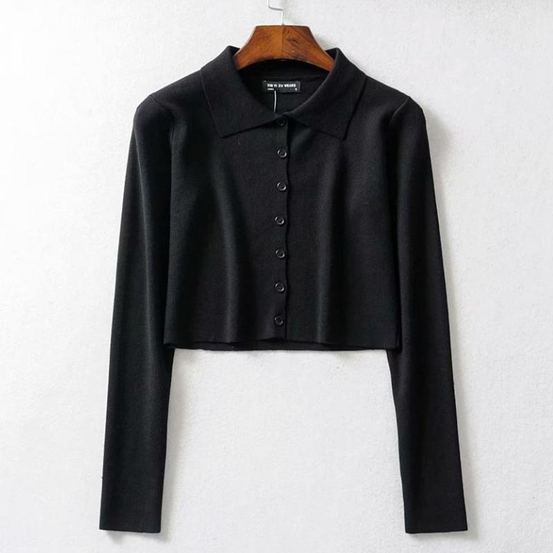 Simple Button-down Crop Top Cardigan 16