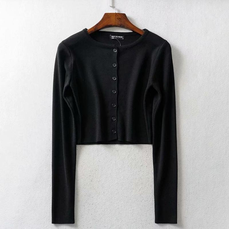 Simple Button-down Crop Top Cardigan 3