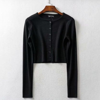 Simple Button-down Crop Top Cardigan 3