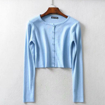 Simple Button-down Crop Top Cardigan 5