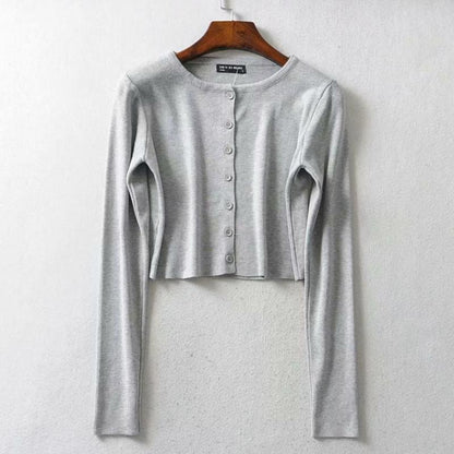 Simple Button-down Crop Top Cardigan 6