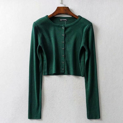 Simple Button-down Crop Top Cardigan 8