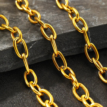 Simple Paperclip Necklace & Bracelet Set - Minimalist Gold and Silver Jewelry for Women