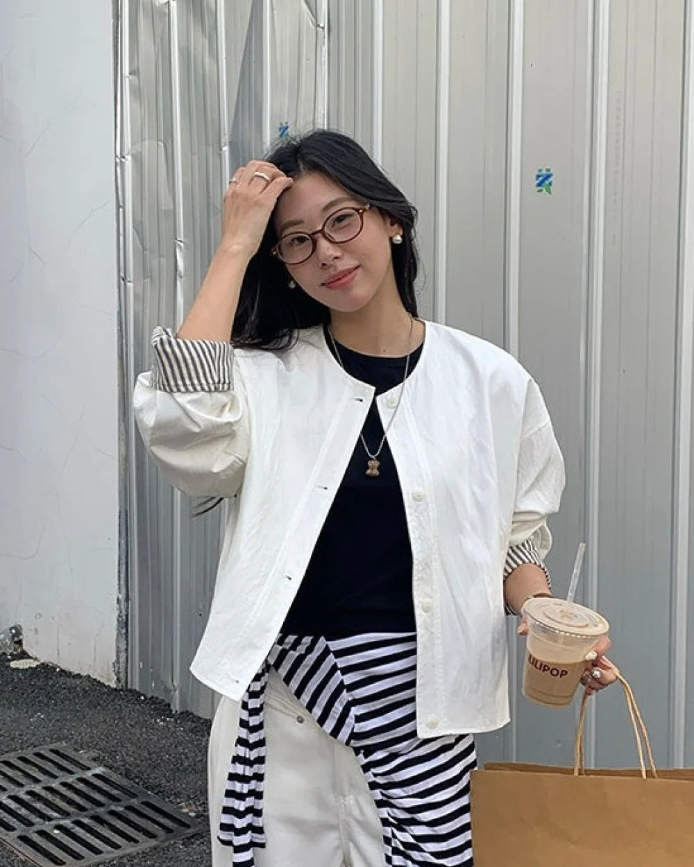 Sleek Women's Casual Jacket | Cotton-Nylon Blend, Loose Fit 3