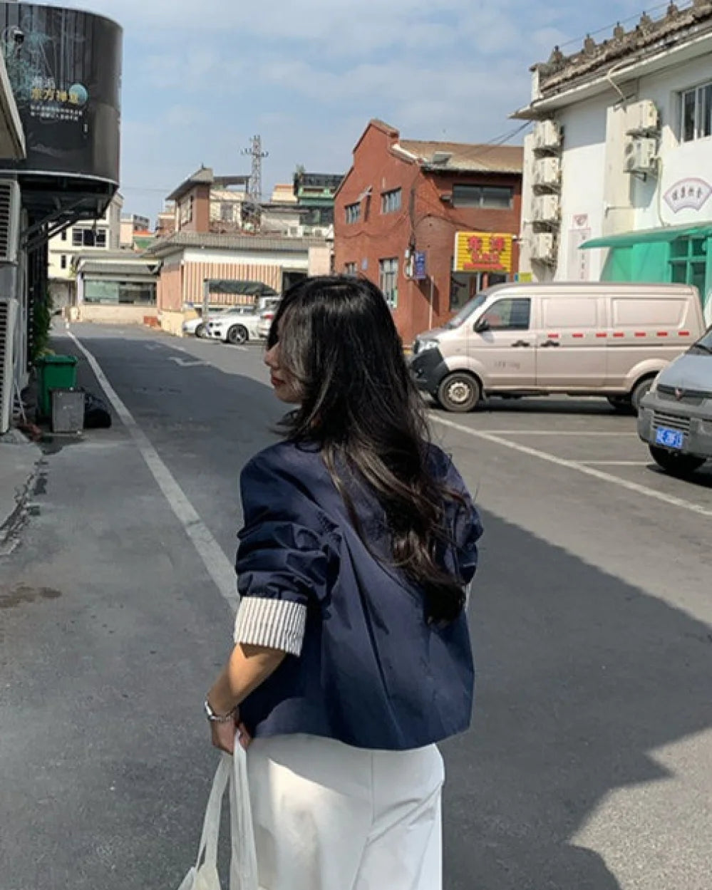 Sleek Women's Casual Jacket | Cotton-Nylon Blend, Loose Fit 8