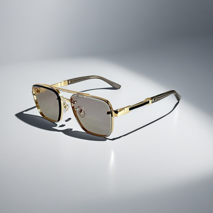 Women's Classic Aviator Sunglasses in Blue – front view | Hensley London