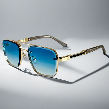 Women's Classic Aviator Sunglasses in Gray – front view | Hensley London
