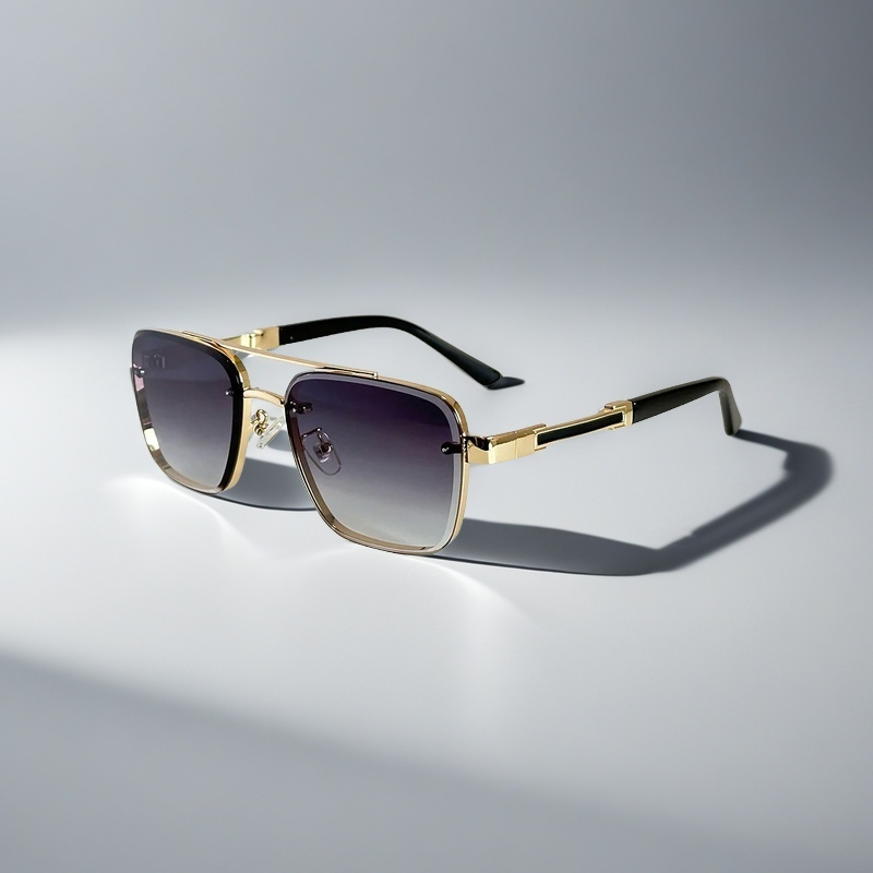 Women's Classic Aviator Sunglasses in Green – front view | Hensley London