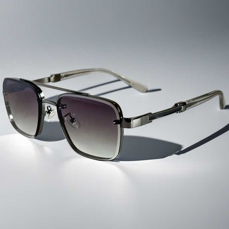 Women's Classic Aviator Sunglasses in Purple – front view | Hensley London