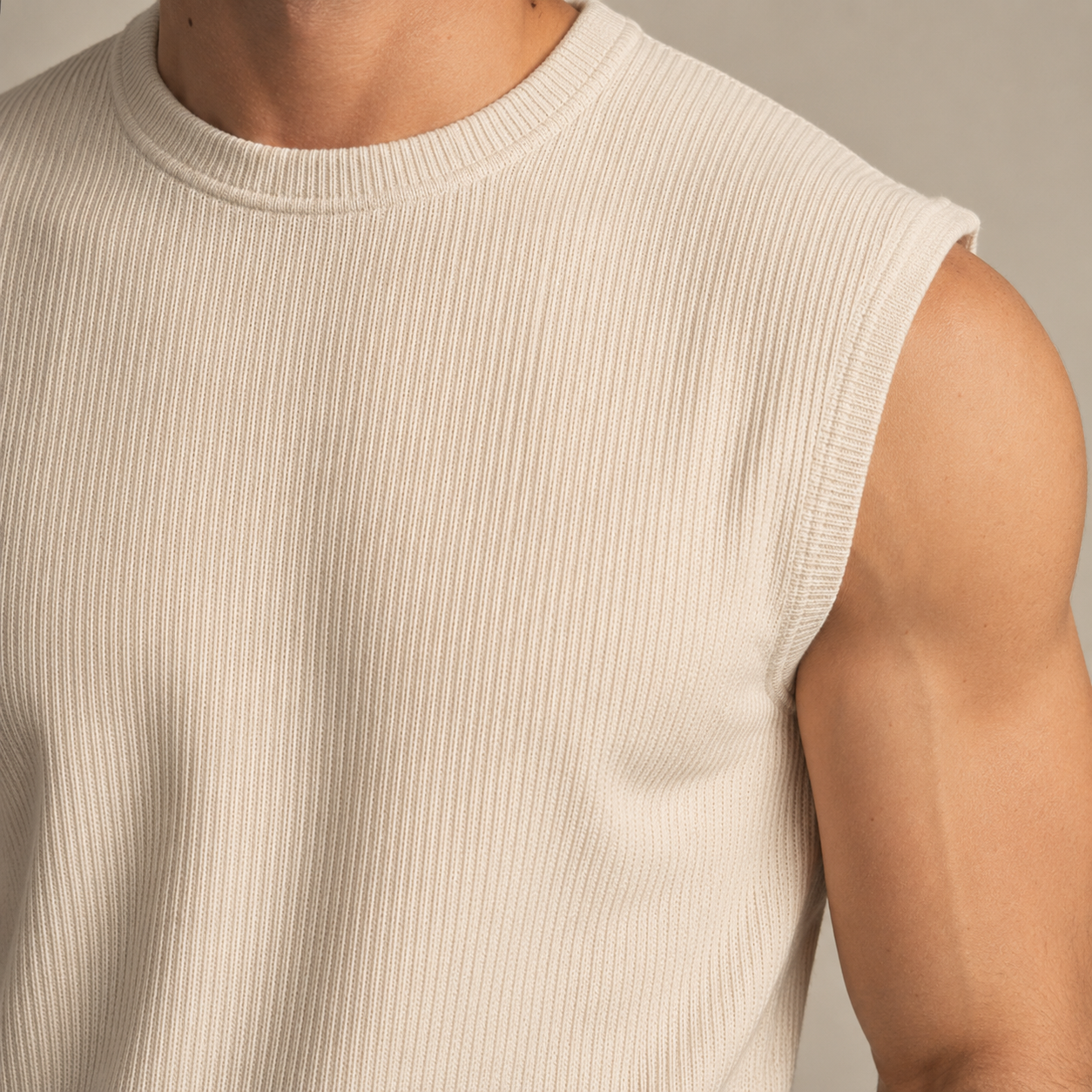 Women's Rib-Knit Sleeveless Top & Wide-Leg Pants Set – detail view | Hensley London