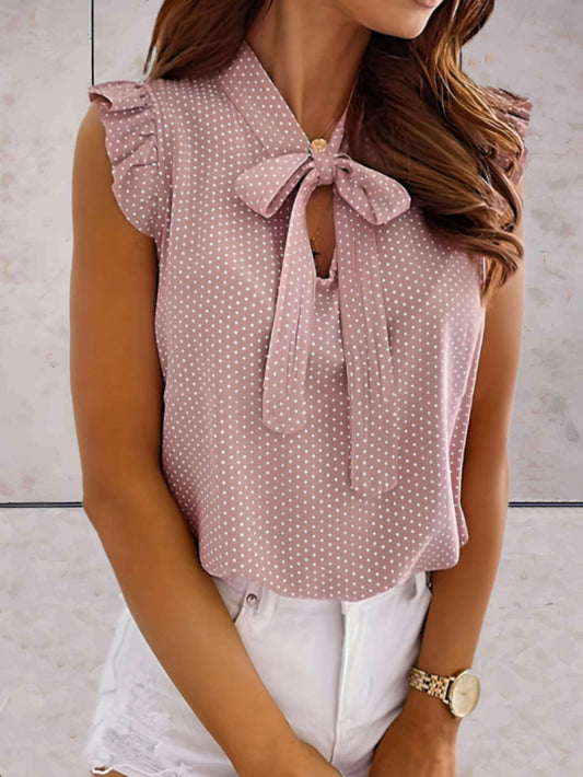 Sleeveless Polka Dot Summer Top for Women – Lightweight and Stylish Casual Wear 0