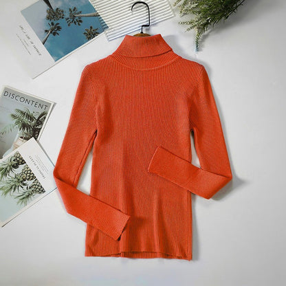 Slim-fit Solid Colored Knitted Turtleneck Pullover Sweaters 10