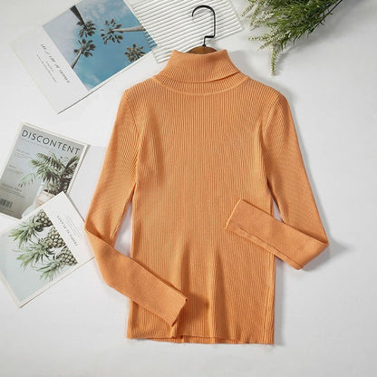 Slim-fit Solid Colored Knitted Turtleneck Pullover Sweaters 12