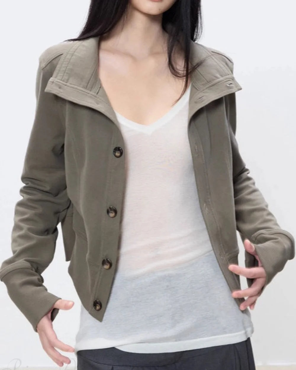 Sleek Women's Jacket | Regular Fit Turtleneck, Casual Style 3