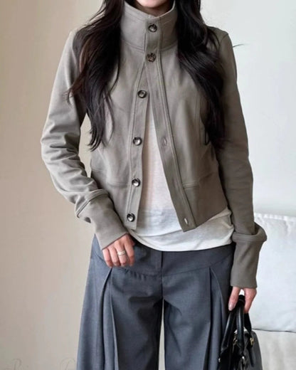 Sleek Women's Jacket | Regular Fit Turtleneck, Casual Style 4