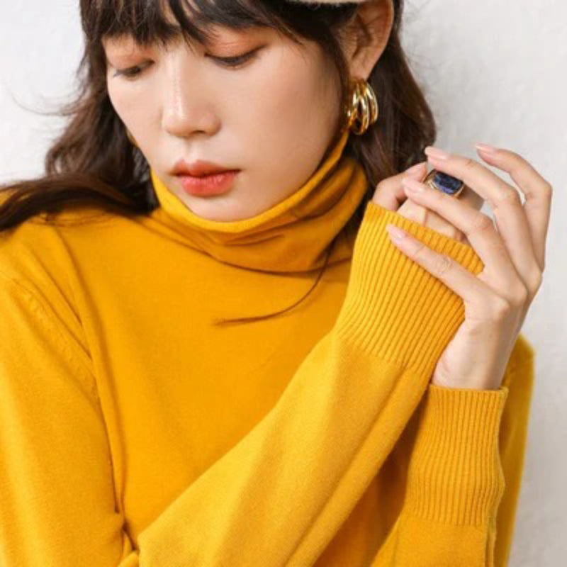 Slim Fit Basic Turtleneck Pullover Sweater 11