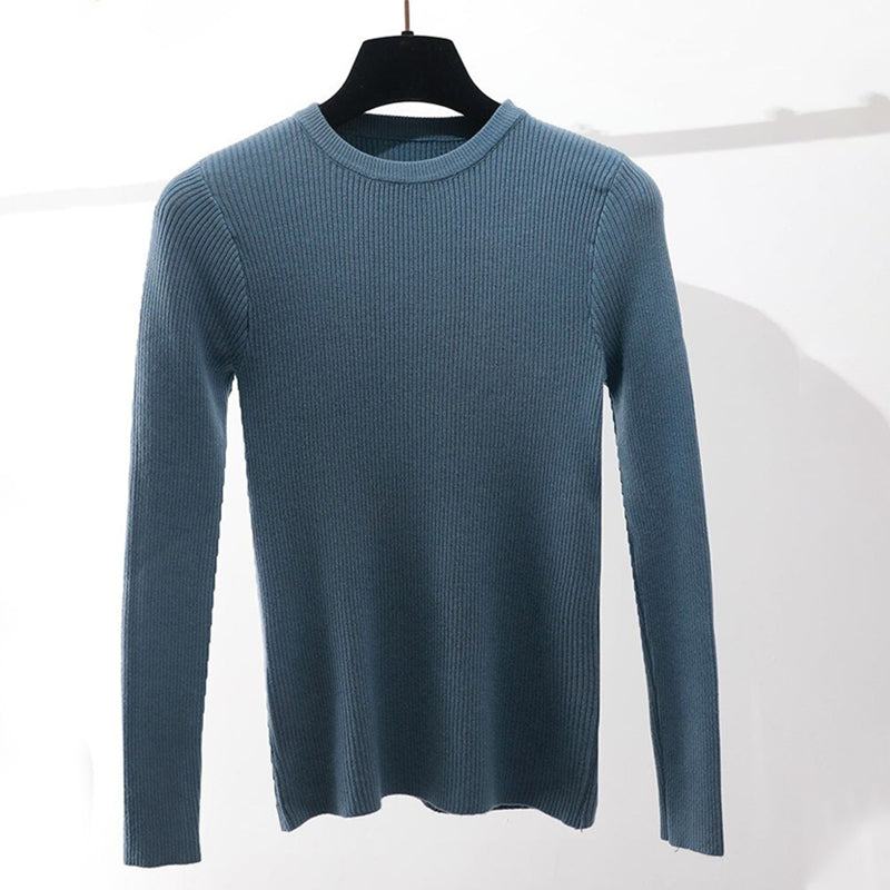 Slim Fit O-Neck Knitted Long Sleeve Pullover Sweaters 10