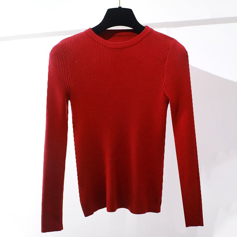Slim Fit O-Neck Knitted Long Sleeve Pullover Sweaters 18