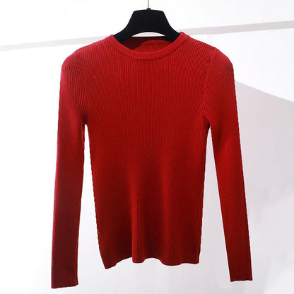 Slim Fit O-Neck Knitted Long Sleeve Pullover Sweaters 18