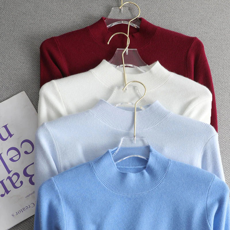 Slim Fit Turtleneck Long Sleeve Pullover Sweaters 2