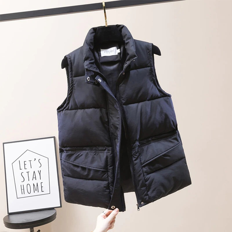 Snug Fit Windproof Sleeveless Padded Winter Vest Jackets 3