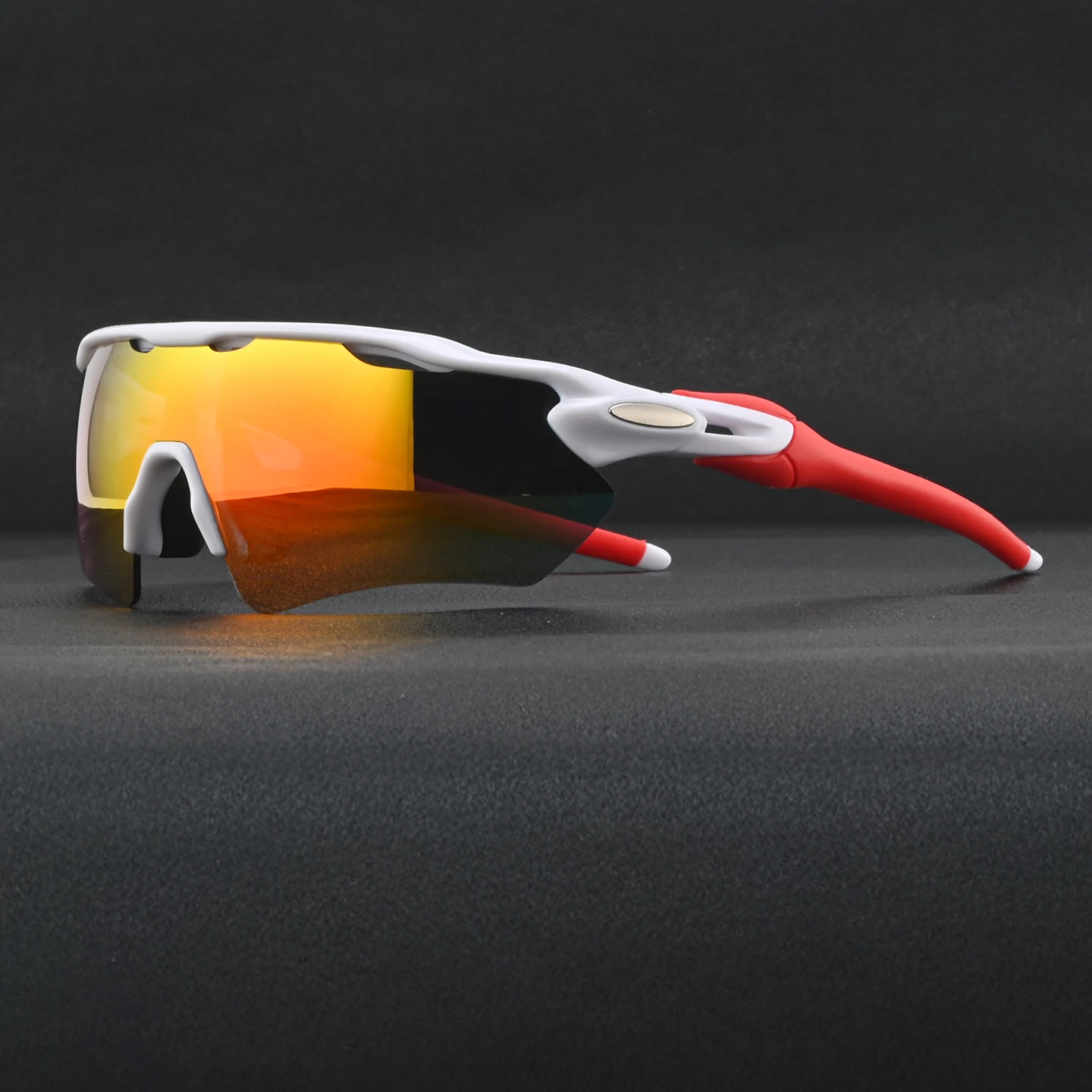 Men's Polarized Cycling Sunglasses in Sunset White – front view | Hensley London