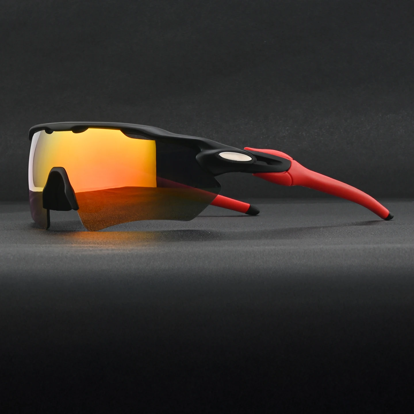 Men's Polarized Cycling Sunglasses in Sunset Black – front view | Hensley London