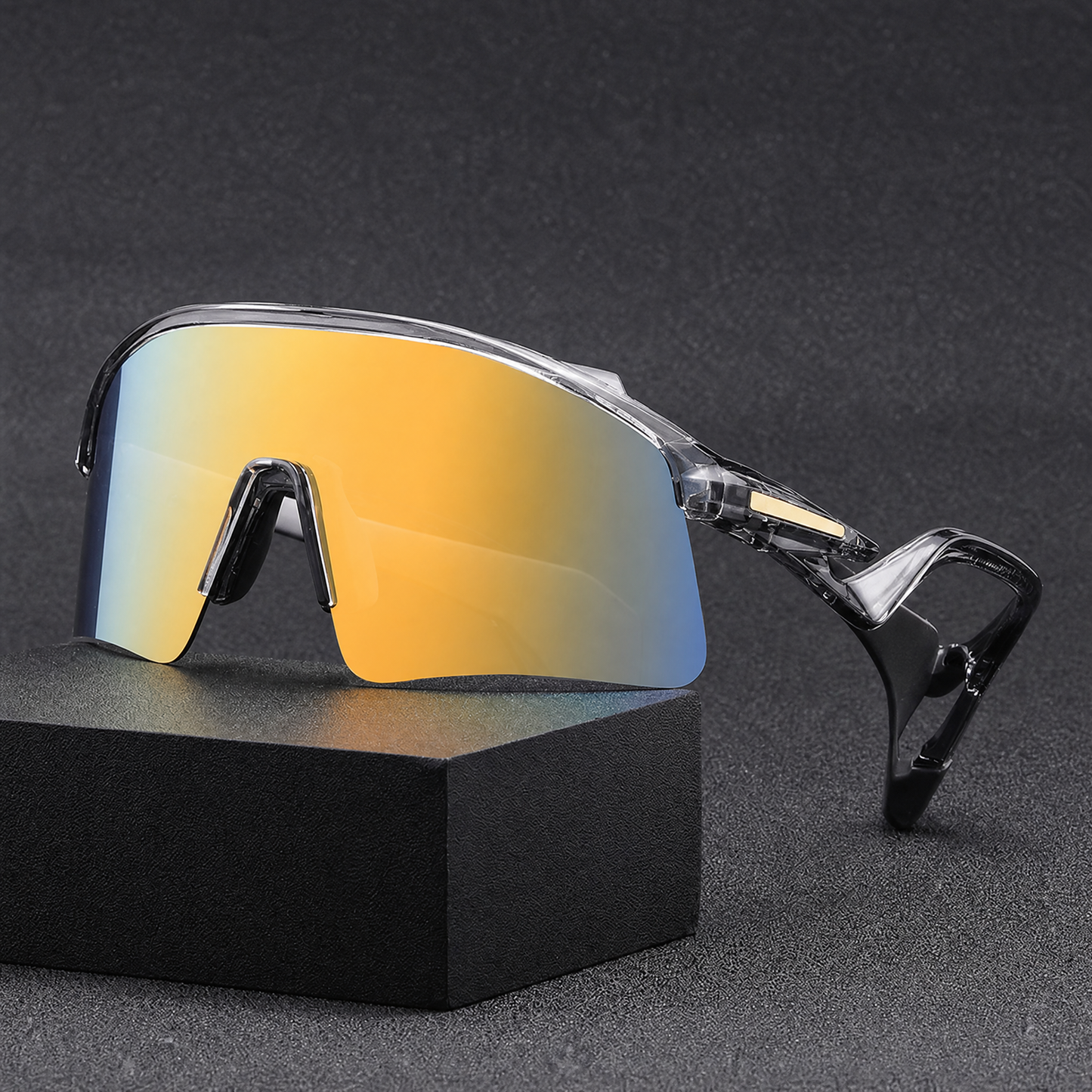 Women's Polarized Sport Sunglasses in Sunrise Gray – product view | Hensley London