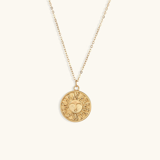 Soleil Gold Necklace – Ethically Sourced Stainless Steel with 18k Gold Plating, Hypoallergenic, Water and Sweat Resistant 1