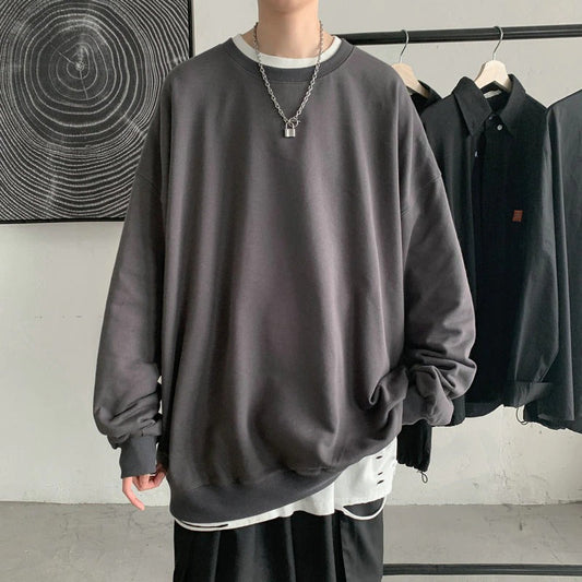 Solid-Colored Loose and Oversized Pullover Sweaters 0