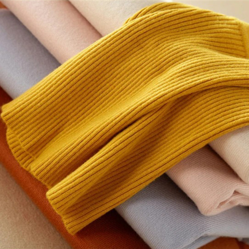 Solid Knitted Turtleneck Winter Top Sweater 2